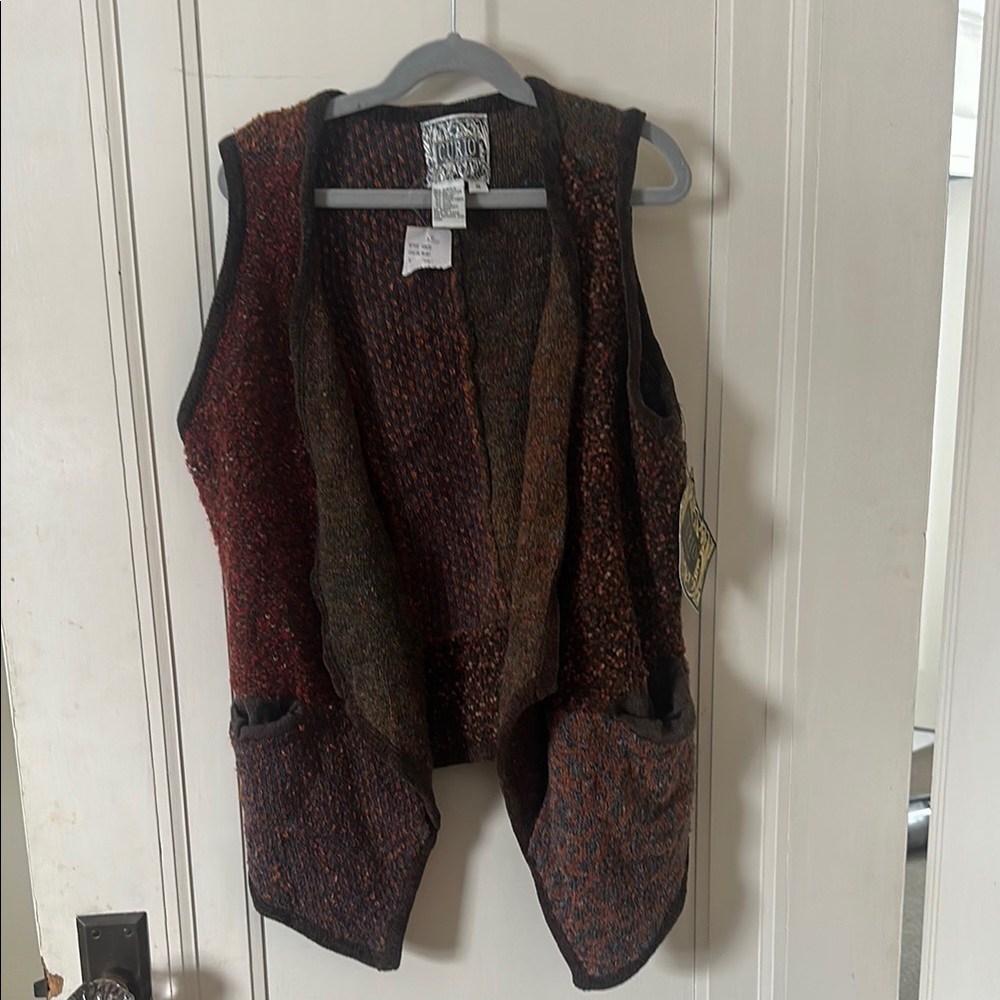 Multicolor Knit Vest with Pockets